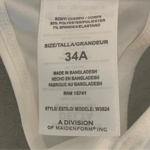 Maidenform ~ Set of 3 Big Girls Bralettes Nude White Black Size 34A - Picture 10 of 16